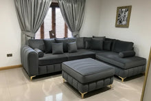 Load image into Gallery viewer, Chanel L shaped couch + Free ottoman R9500 Sahara Africa Furnitures