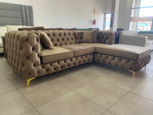 Load image into Gallery viewer, Full Buttoned l shaped chesterfield 2.5m x 1.8m