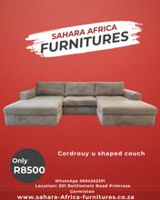 Load image into Gallery viewer, Cordrouy U shaped couch