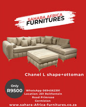 Load image into Gallery viewer, Chanel L shaped couch + Free ottoman R9500 Sahara Africa Furnitures