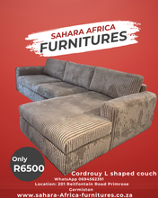 Load image into Gallery viewer, Cordrouy L shaped couch