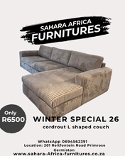 Load image into Gallery viewer, Cordrouy L shaped couch