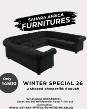 Load image into Gallery viewer, Big U shape chesterfield couch