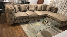 Load image into Gallery viewer, Full Buttoned L shaped Chesterfield