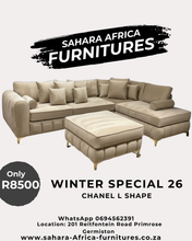 Load image into Gallery viewer, Chanel L shaped couch + Free ottoman R8500