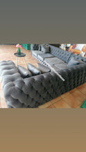 Load image into Gallery viewer, Full buttoned Chesterfield Corner Couch