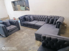 Load image into Gallery viewer, 🔥HOT DEALS🔥 Best Seller L shaped Chesterfield + 2 Brandon chairs Sahara Africa Furnitures