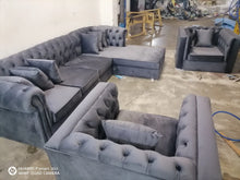 Load image into Gallery viewer, 🔥HOT DEALS🔥 Best Seller L shaped Chesterfield + 2 Brandon chairs Sahara Africa Furnitures