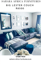 Load image into Gallery viewer, Big Lester Velvet L-shape Sahara Africa Furnitures
