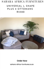 Load image into Gallery viewer, L shape + 2 Free Small Ottomans