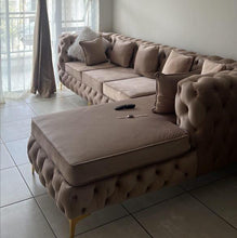Load image into Gallery viewer, Full Buttoned L shaped Chesterfield