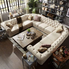 Load image into Gallery viewer, Big U shape chesterfield couch