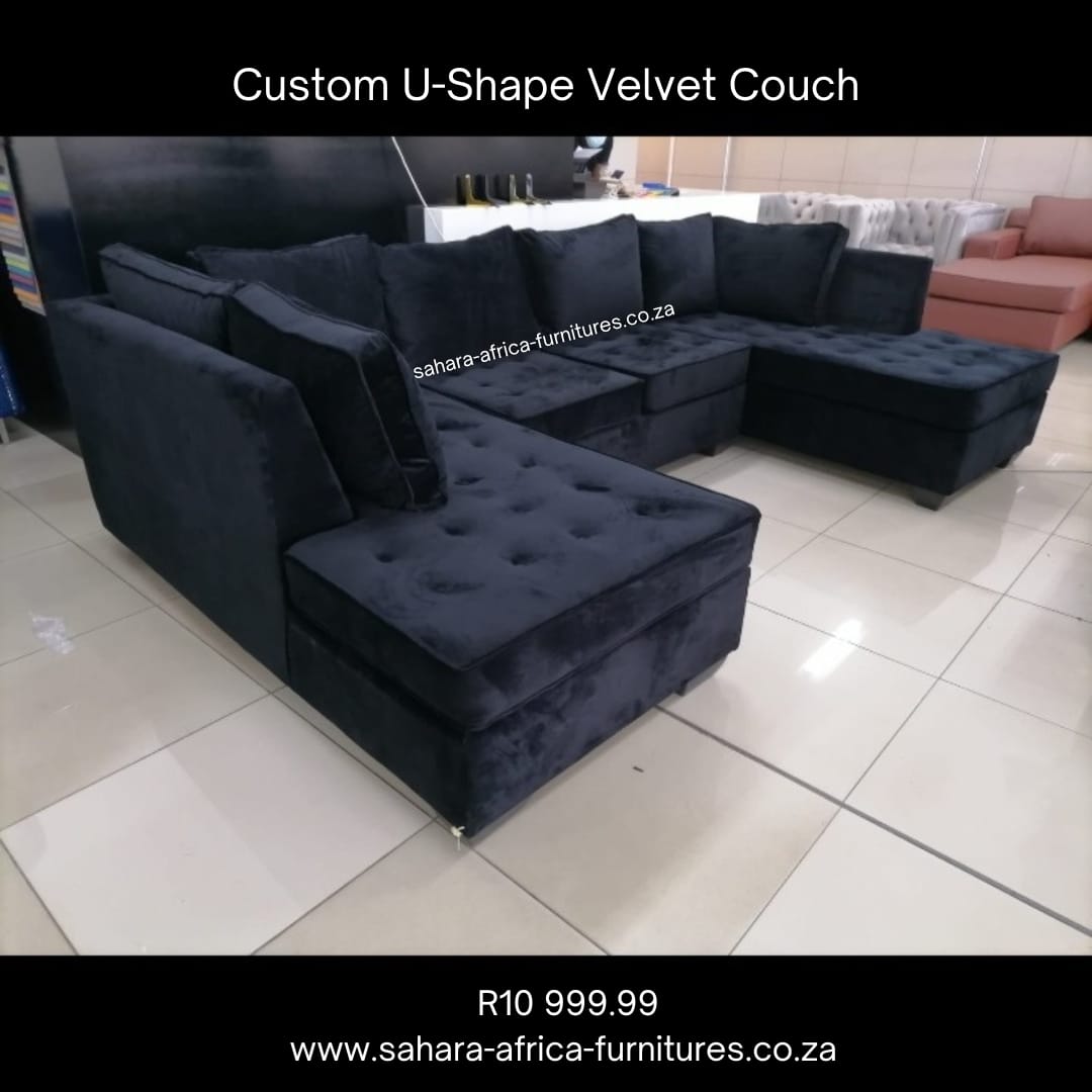 Custom Velvet Ushape Couch Sahara Africa Furnitures