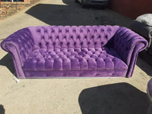Load image into Gallery viewer, Three Seater Full Buttoned Seat Chesterfield