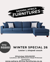 Load image into Gallery viewer, Lester Fabric L shaped couch
