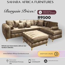 Load image into Gallery viewer, Chanel L shaped couch + Free ottoman R9500
