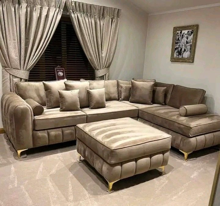 Chanel L shaped couch + Free ottoman