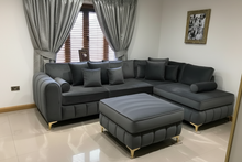 Load image into Gallery viewer, Chanel L shaped couch + Free ottoman R8500
