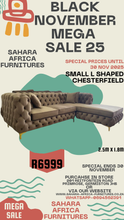 Load image into Gallery viewer, Full Buttoned l shaped chesterfield 2.5m x 1.8m
