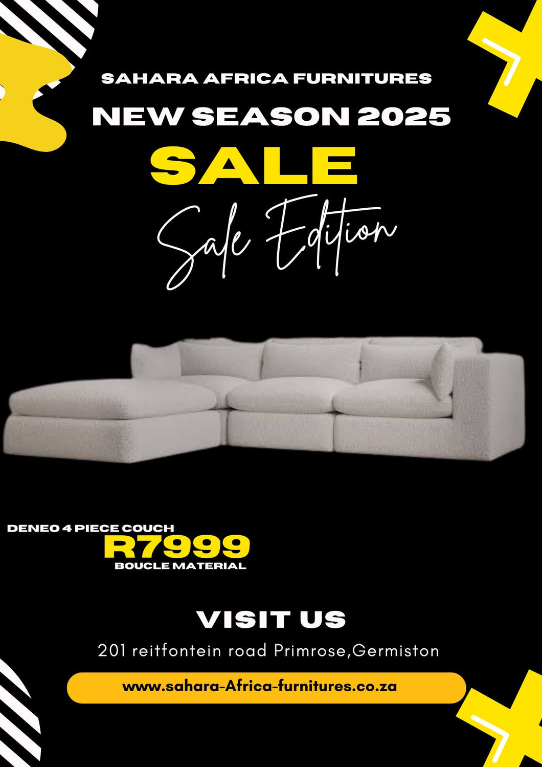 Deneo Boucle 4 piece sectional couch