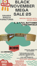 Load image into Gallery viewer, Promotional poster for Sahara Africa Furnitures&#39; Black November Mega Sale with furniture images and text.
