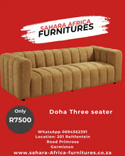 Load image into Gallery viewer, Doha 3 seater panel couch Sahara Africa Furnitures
