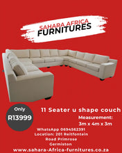 Load image into Gallery viewer, 11 Seater Big U shape Couch Sahara Africa Furnitures
