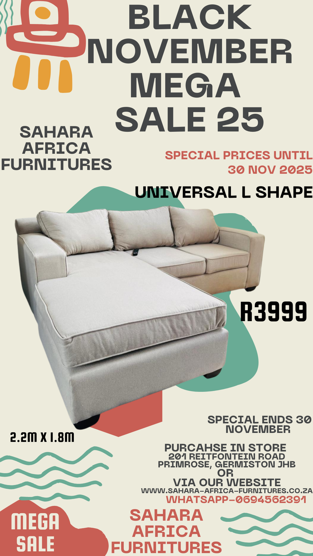 Universal L shape Couch