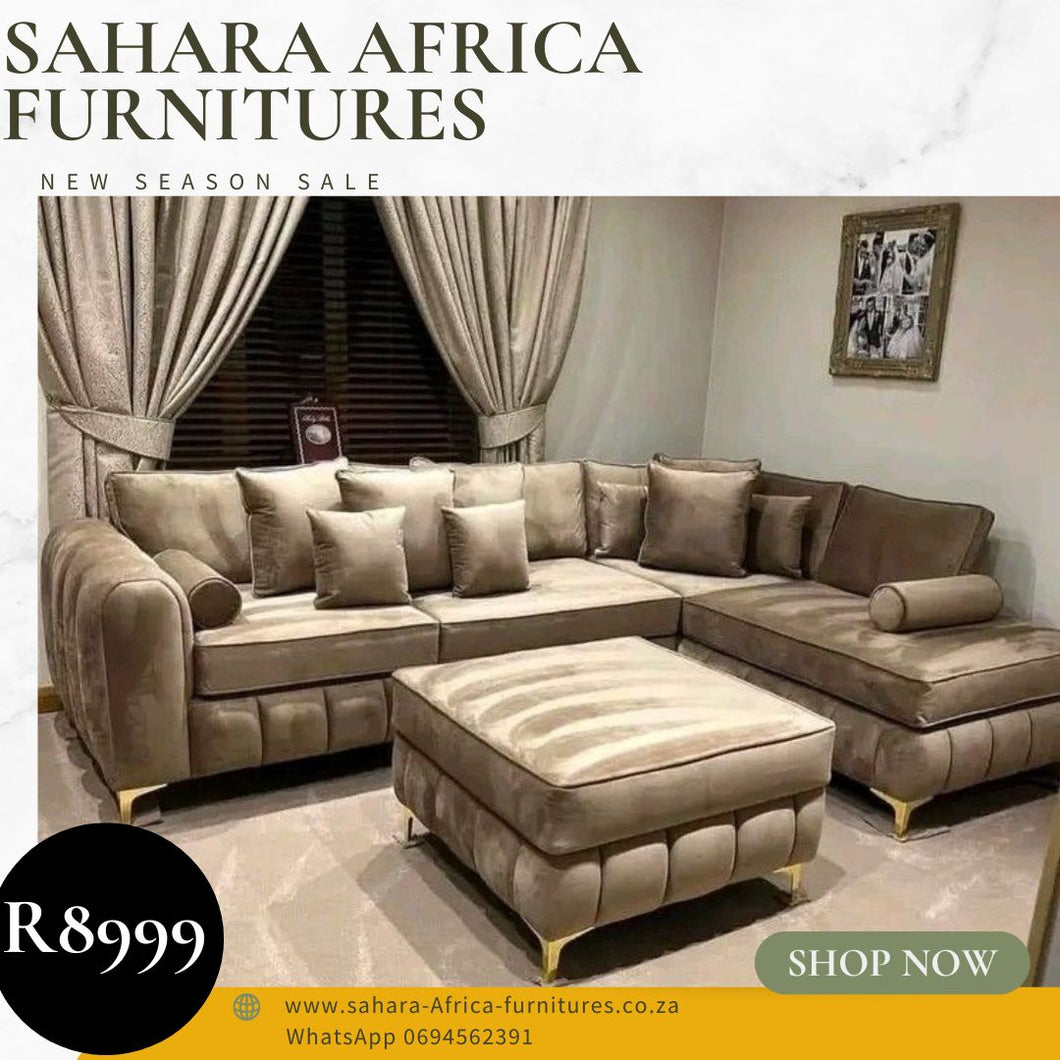 Chanel L shaped couch + Free ottoman