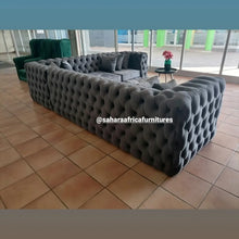 Load image into Gallery viewer, Full buttoned Chesterfield Corner Couch
