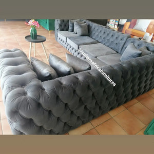 Full buttoned Chesterfield Corner Couch