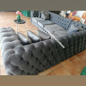 Full buttoned Chesterfield Corner Couch ❄️WINTER SPECIAL❄️