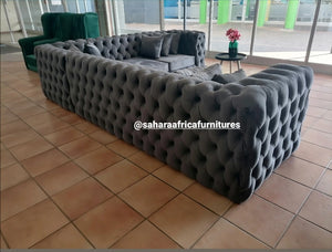 Full buttoned Chesterfield Corner Couch