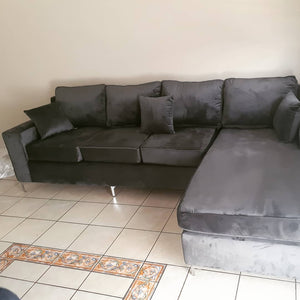 Velvet Lester L-shaped couch