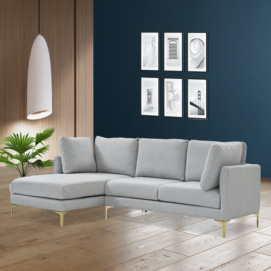 L shaped shop couch velvet